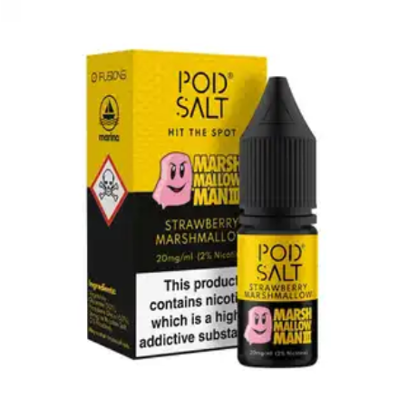 Pod Salts Fusions - Strawberry Marshmallow 10ml Nic Salt Eliquid - vapesdirect