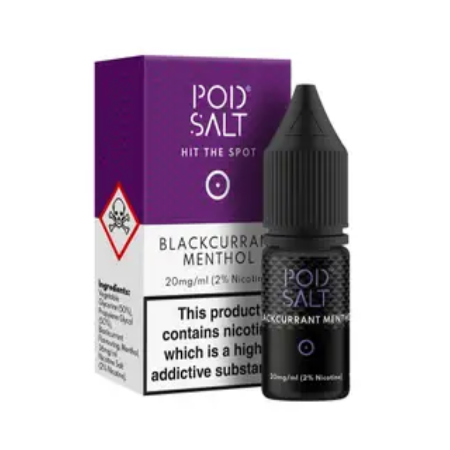 Pod Salts Blackcurrant Menthol 10ml Nic Salt Eliquid - vapesdirect