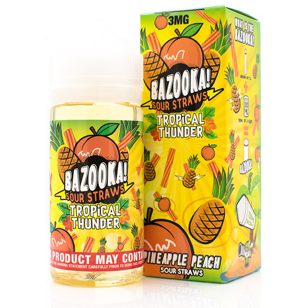 Bazooka Sour Straws Tropical Thunder Pineapple Peach - vapesdirect