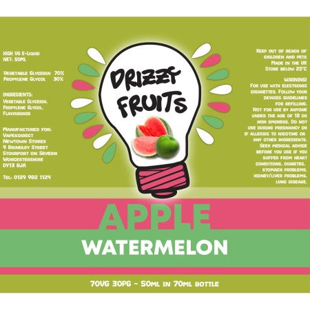 Drizzy Fruits 50ml Shortfill Apple Watermelon - vapesdirect