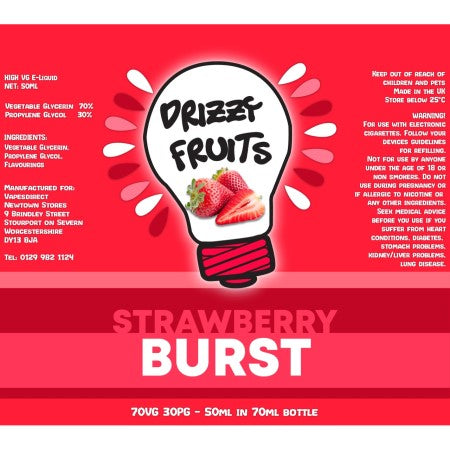Drizzy Fruits 50ml Shortfill Strawberry - vapesdirect