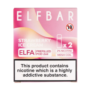Elf Bar Elfa Replacement Pods Strawberry Ice Cream