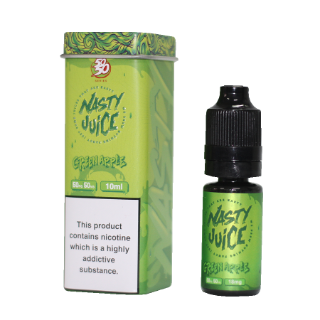Nasty Juice 50/50 10ml Series Green Apple - vapesdirect