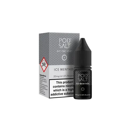 Pod Salts Ice Menthol 10ml Nic Salt Eliquid - vapesdirect